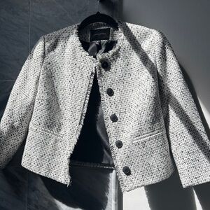 Banana Republic Black and White Tweed Blazer